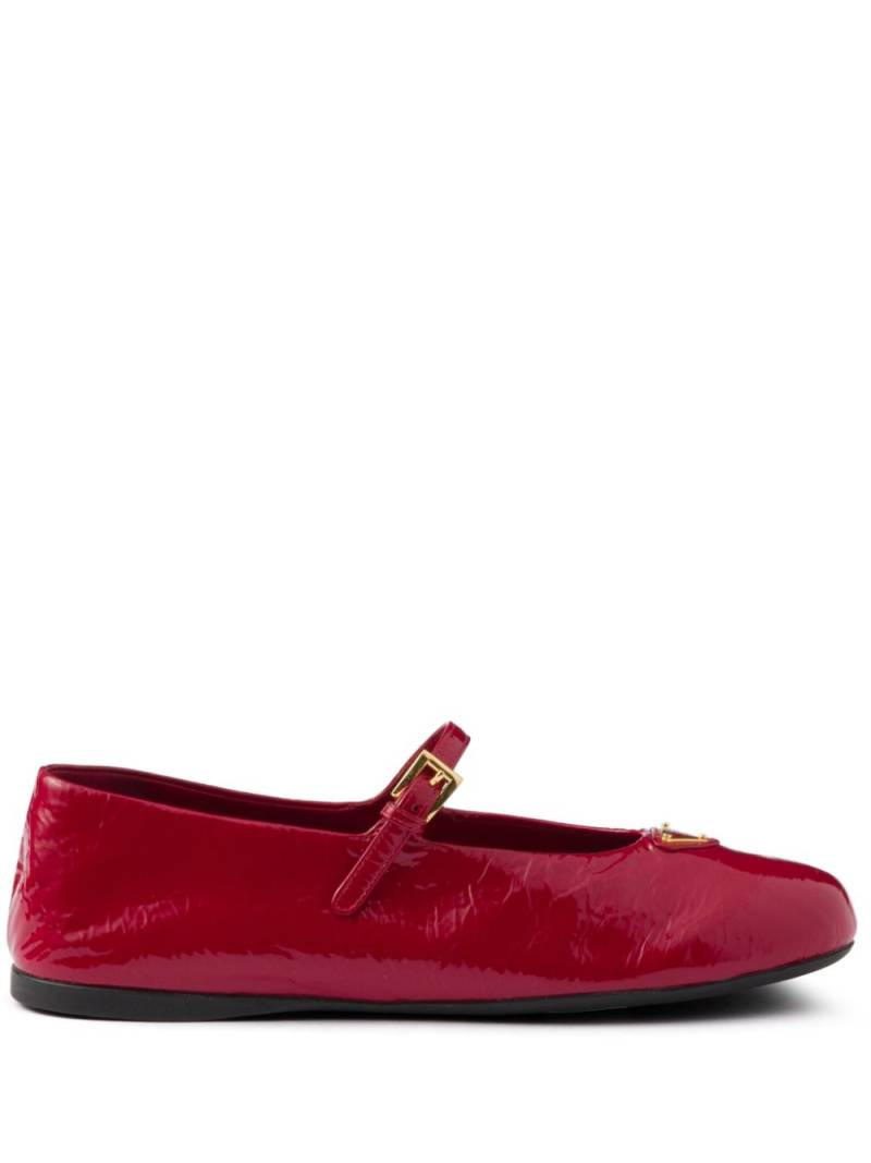 Prada leather ballerina shoes - Red von Prada