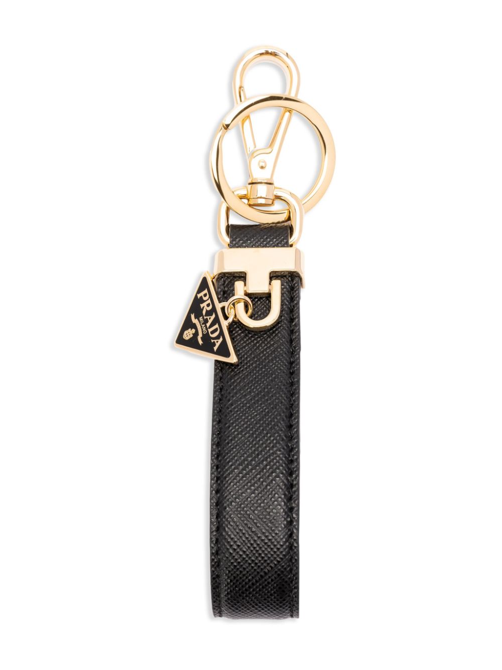 Prada leather key chain - Black von Prada