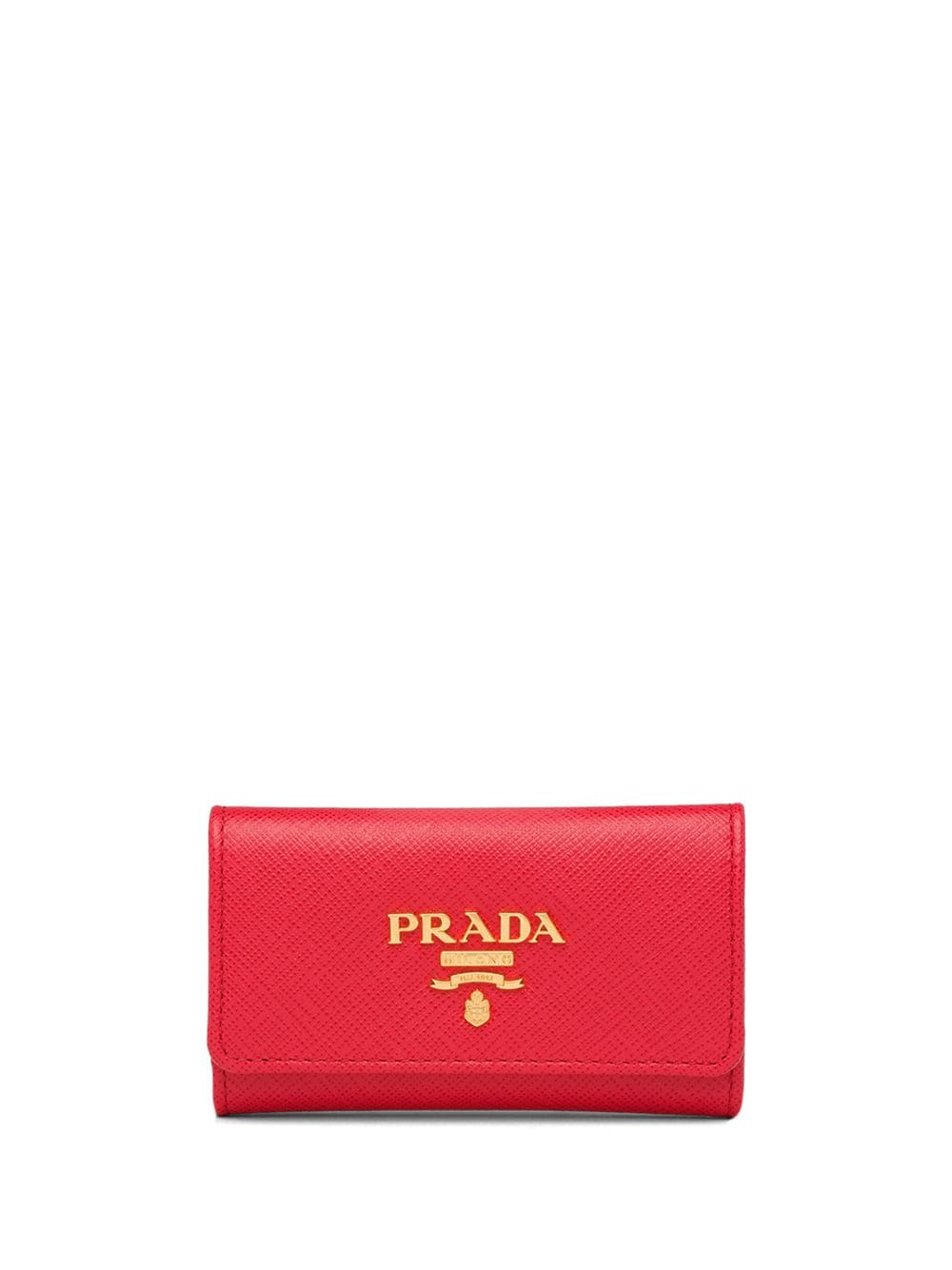 Prada leather keychain wallet - Red von Prada