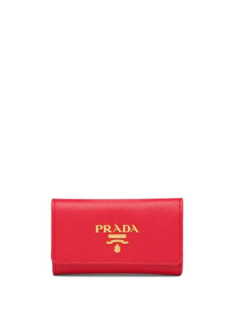 Prada leather keychain wallet - Red von Prada