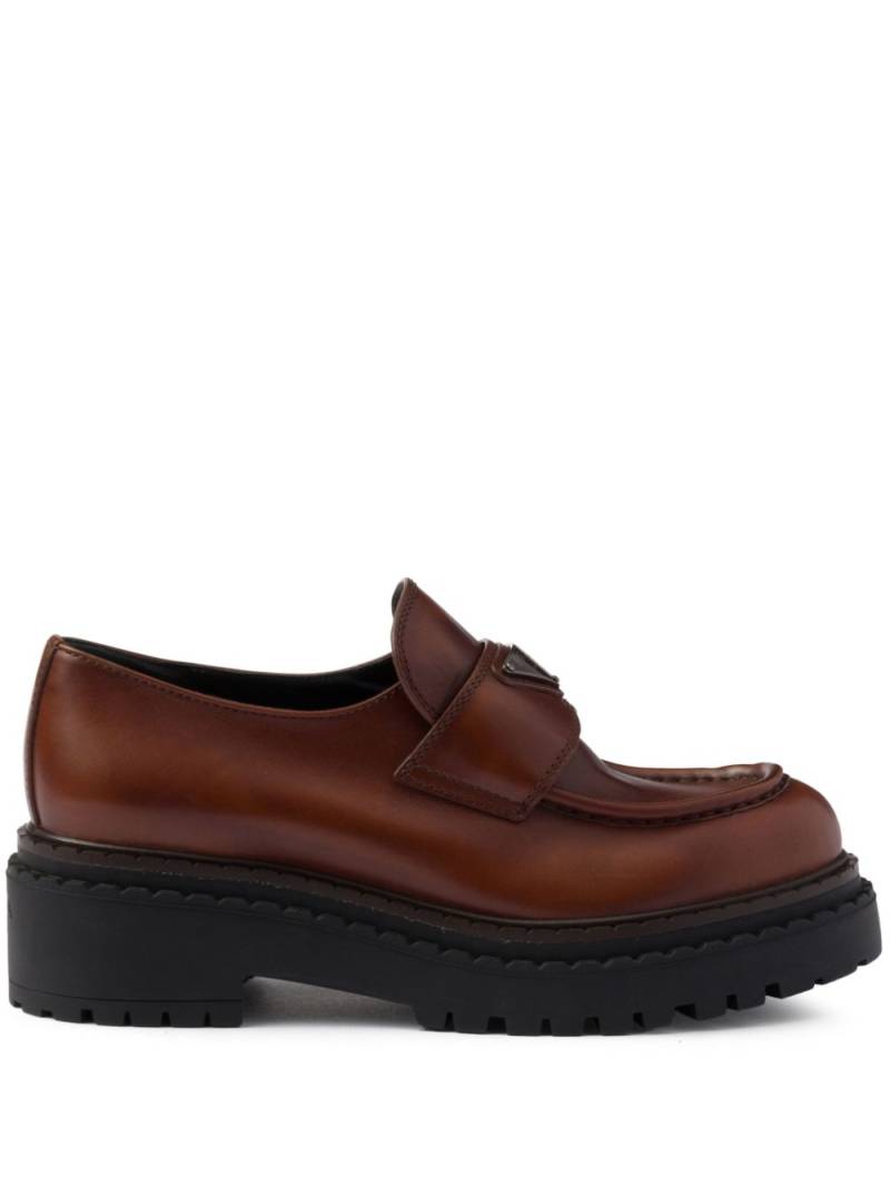 Prada 55mm leather loafers - Brown von Prada