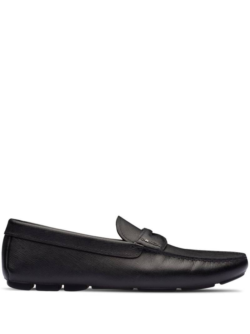 Prada leather slip-on loafers - Black von Prada