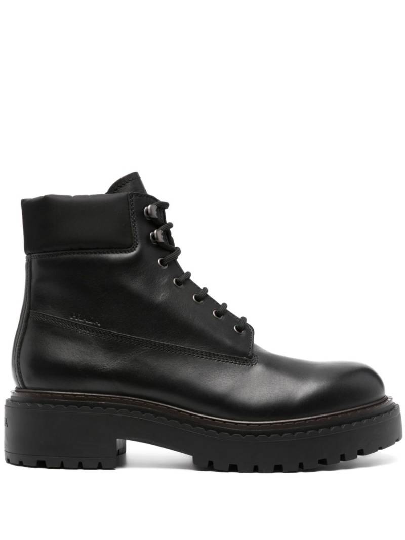 Prada leather work boots - Black von Prada