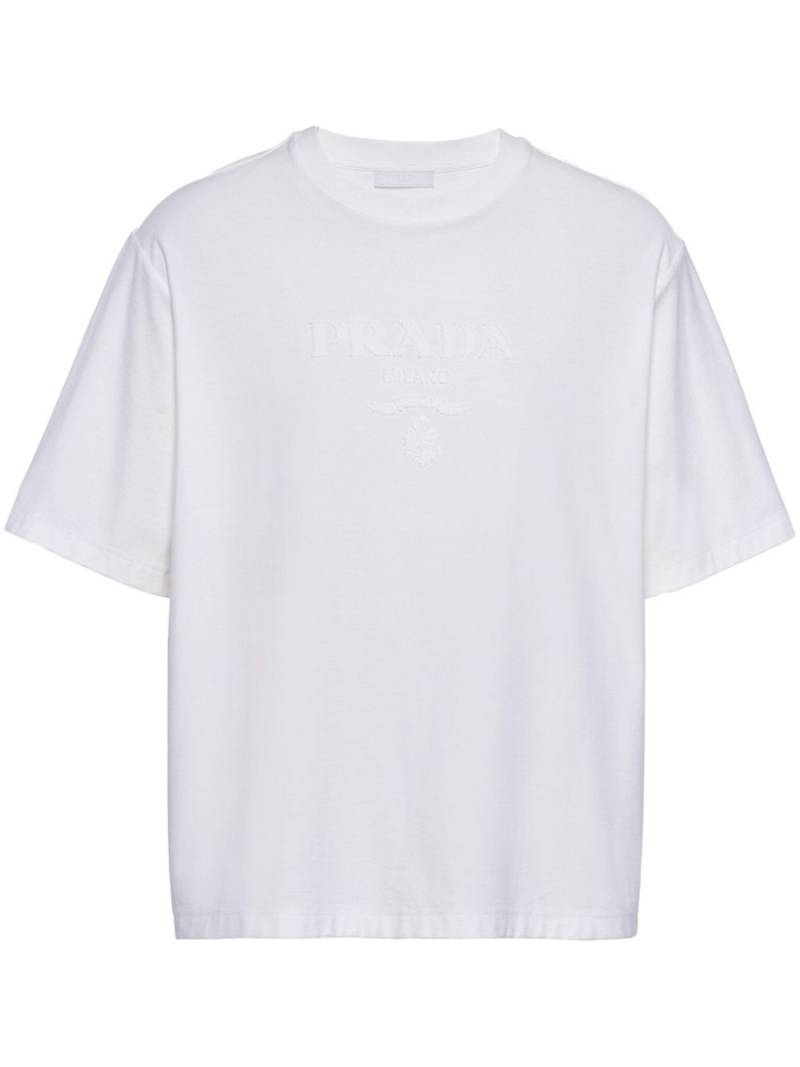 Prada logo-appliqué cotton T-shirt - White von Prada