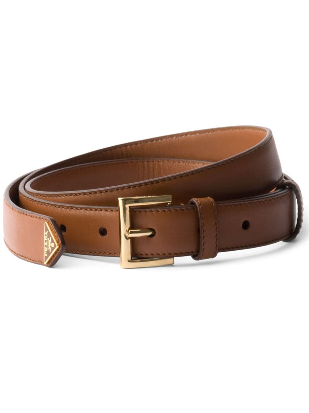 Prada logo-appliqué leather belt - Brown von Prada