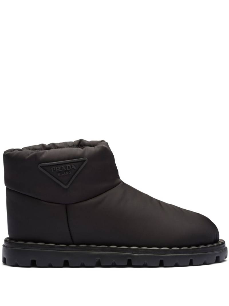 Prada logo-appliqué padded ankle boots - Black von Prada