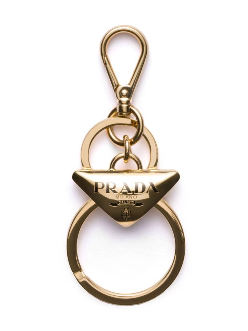 Prada logo-charm keyring - Gold von Prada