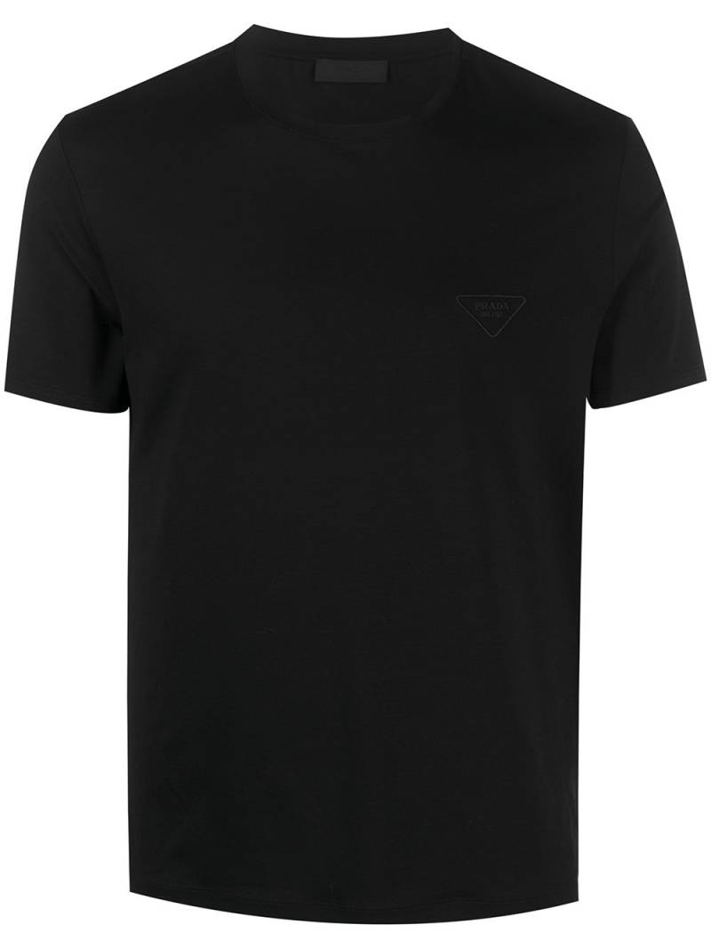 Prada logo-embroidered cotton T-shirt - Black von Prada