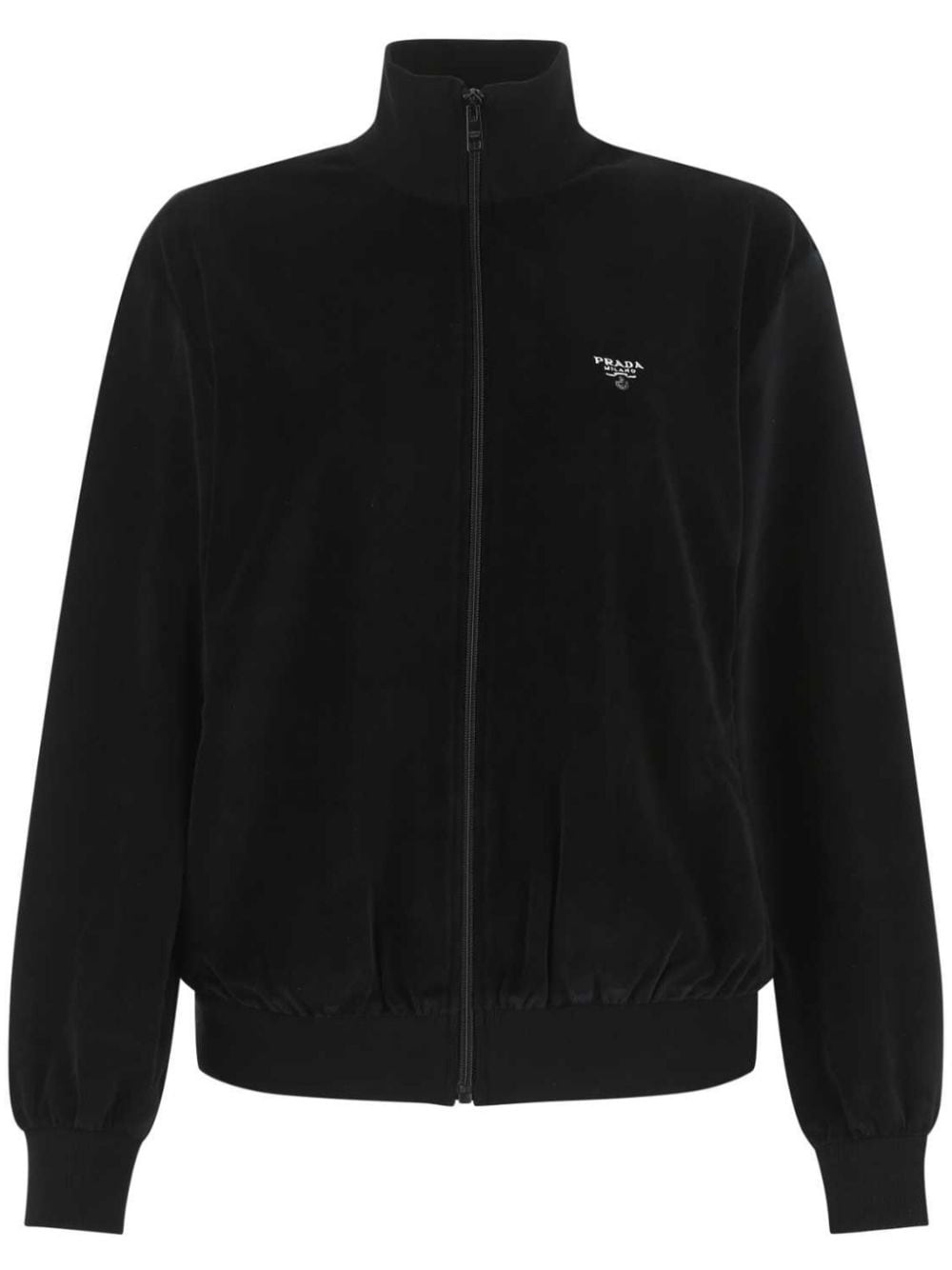 Prada logo-embroidered sweatshirt - Black von Prada