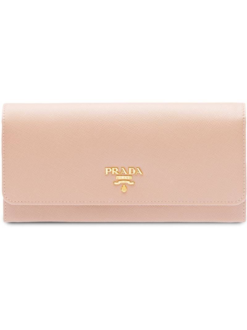 Prada logo foldover wallet - Pink von Prada