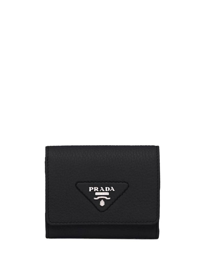 Prada logo-lettering leather wallet - Black von Prada