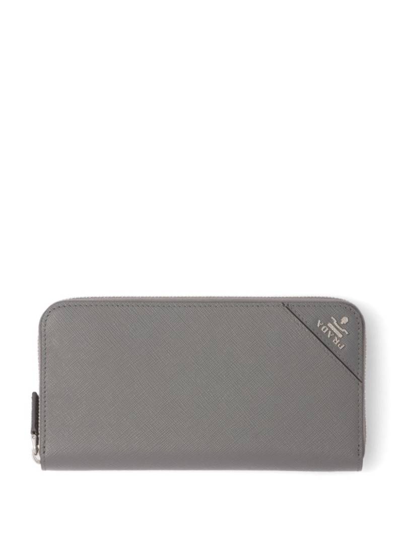 Prada logo-lettering leather wallet - Grey von Prada