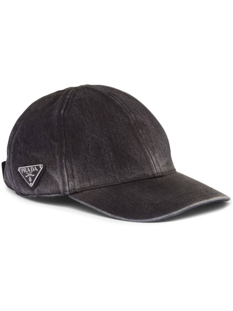 Prada logo-patch baseball cap - Black von Prada