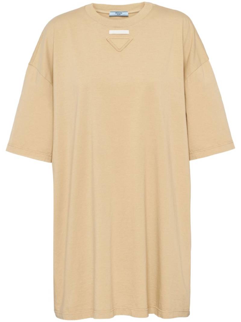 Prada triangle-logo cotton T-shirt - Neutrals von Prada