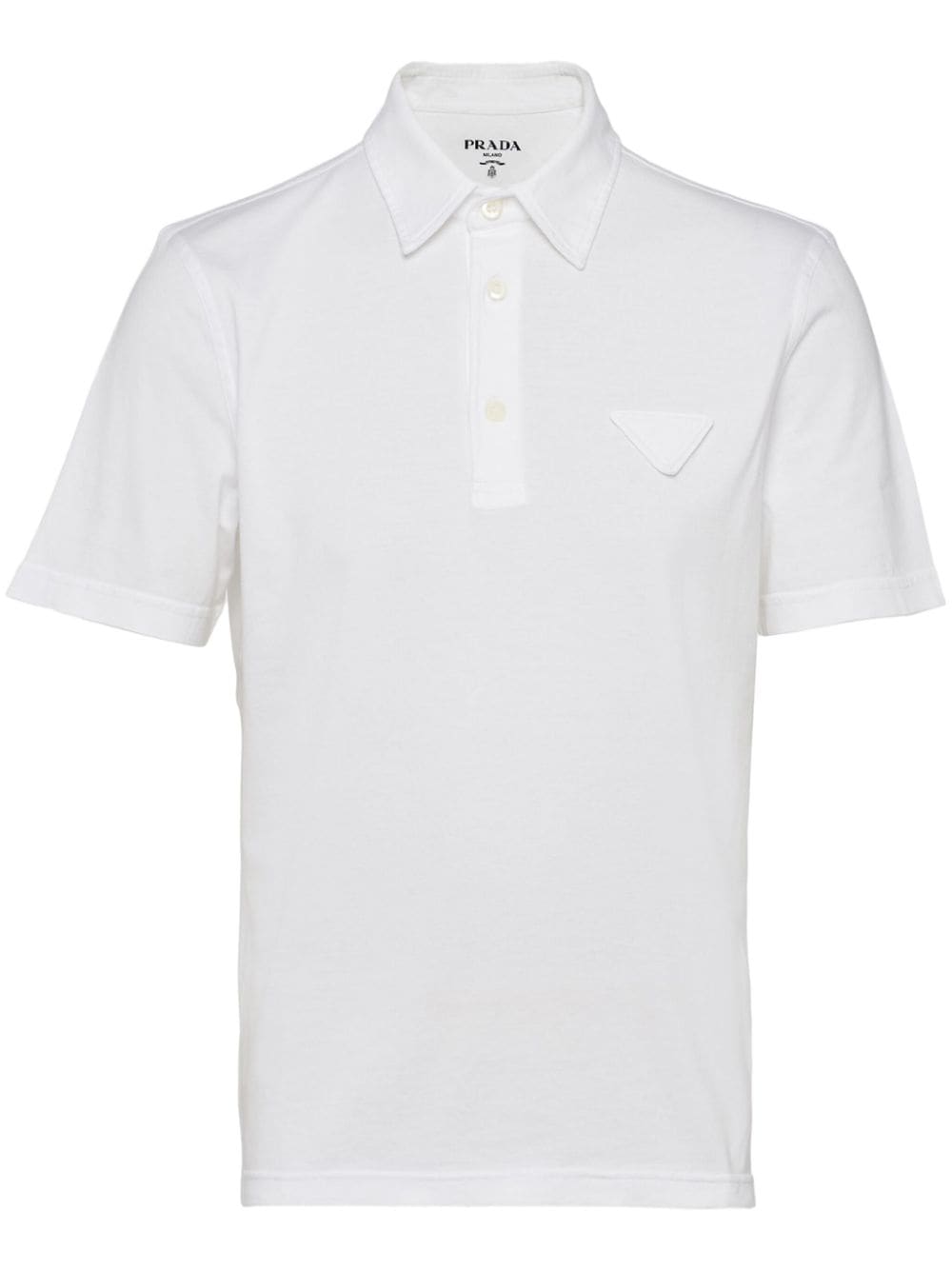 Prada logo-patch cotton polo shirt - White von Prada