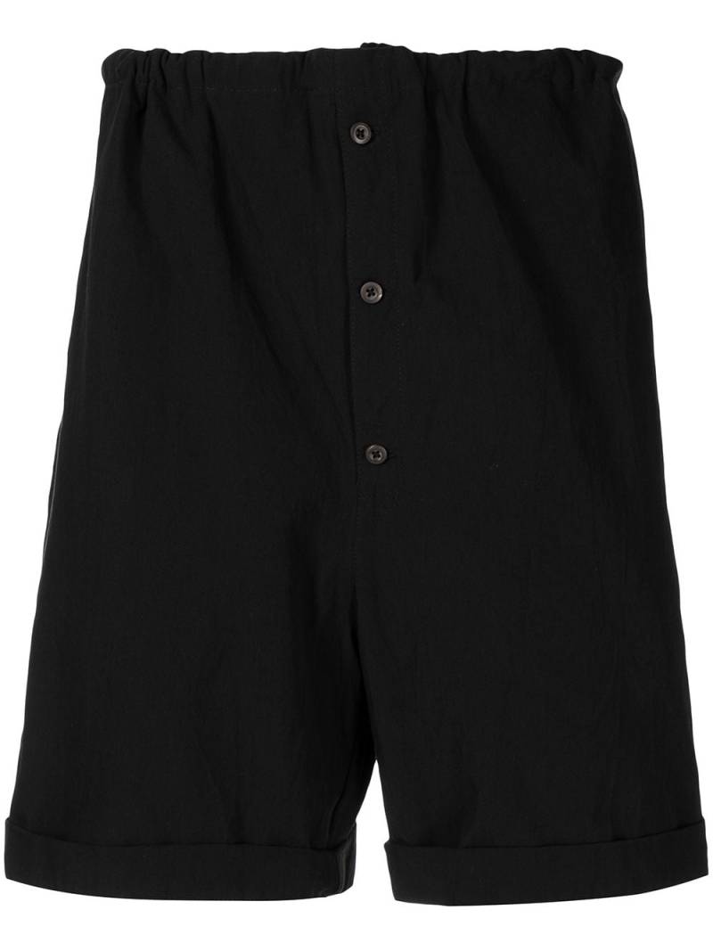 Prada logo-patch cotton shorts - Black von Prada