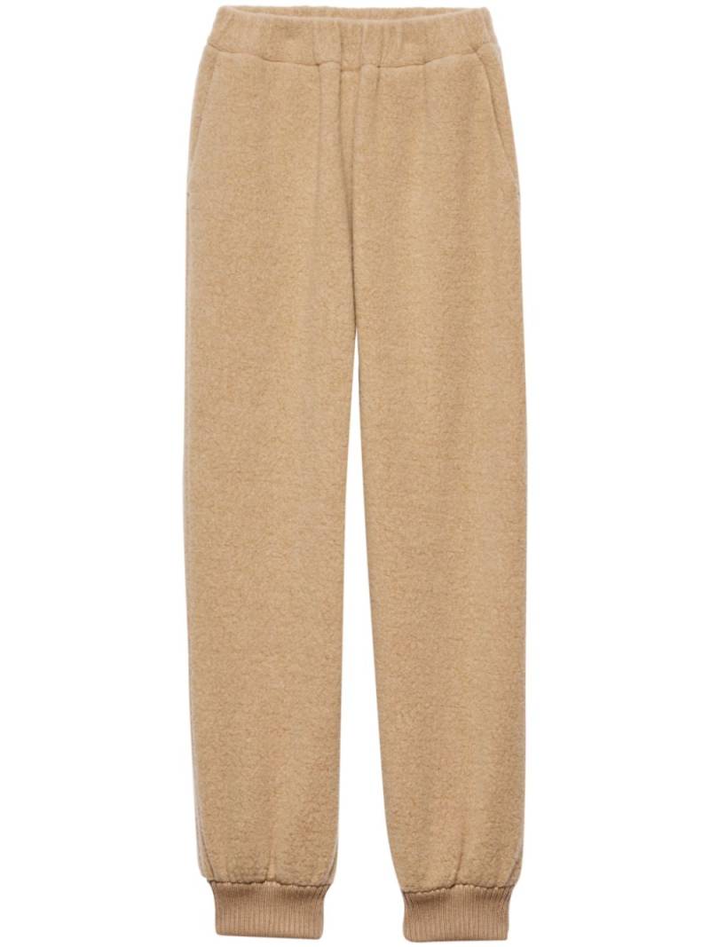 Prada logo-patch fleece track pants - Neutrals von Prada