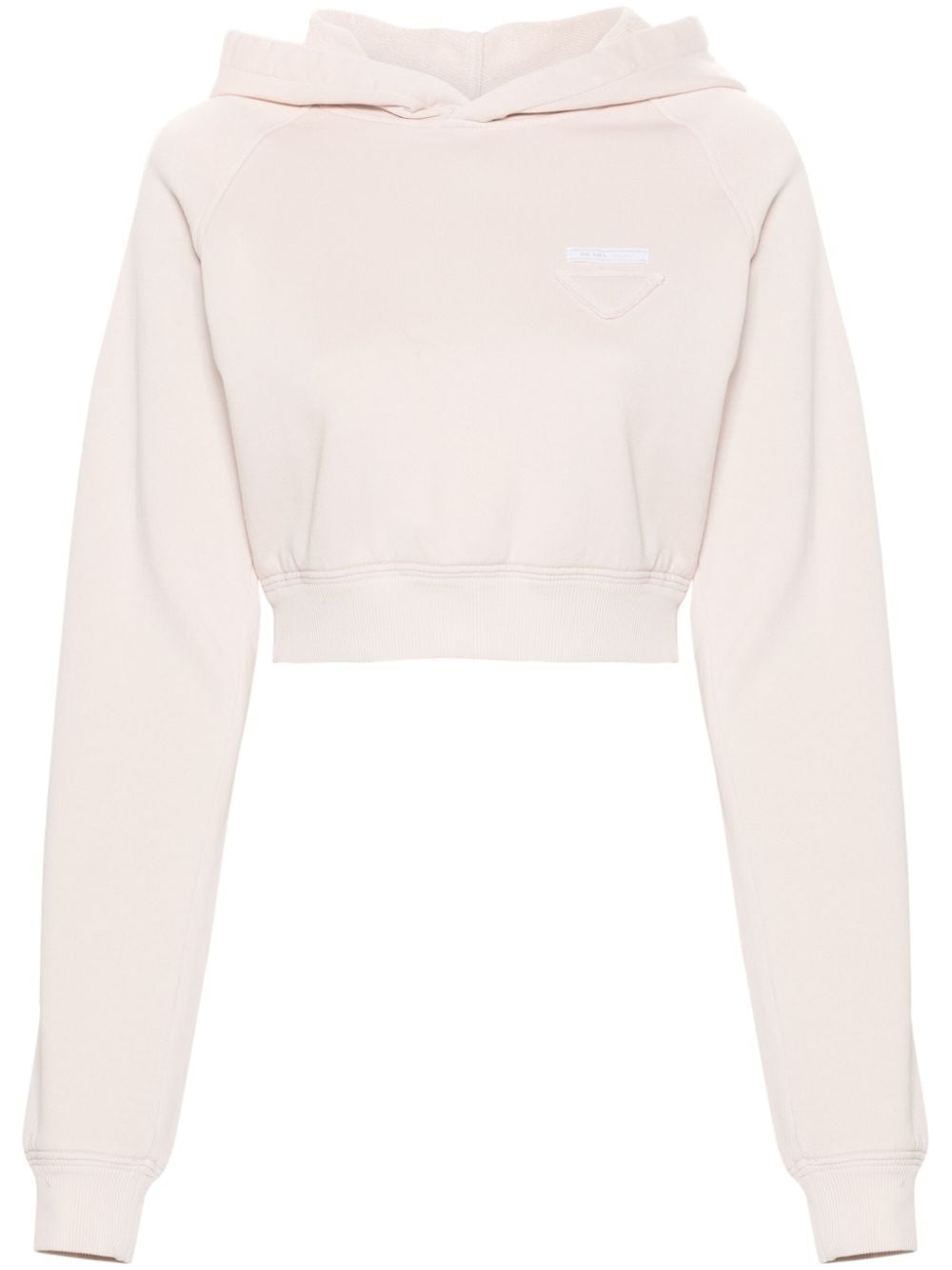 Prada logo-patch hoodie - Pink von Prada