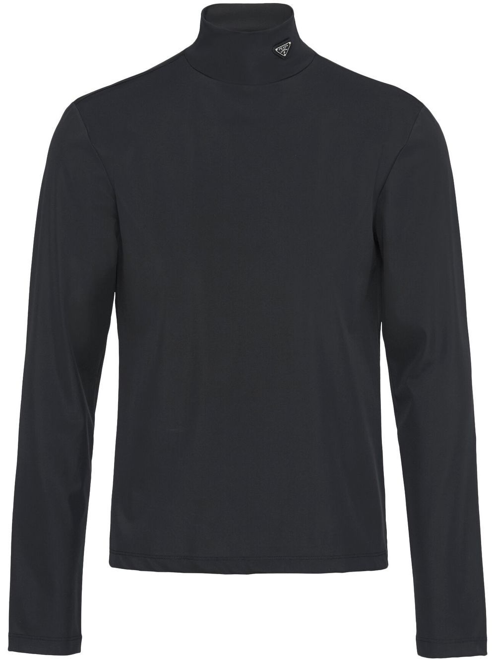 Prada triangle-logo roll-neck top - Black von Prada