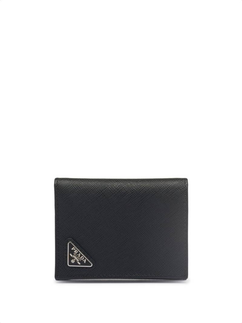 Prada logo-plaque Saffiano leather wallet - Black von Prada