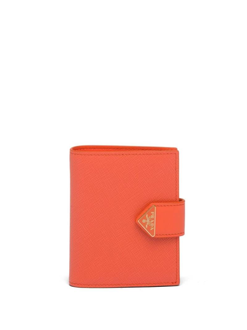 Prada logo-plaque bi-fold wallet - Orange von Prada