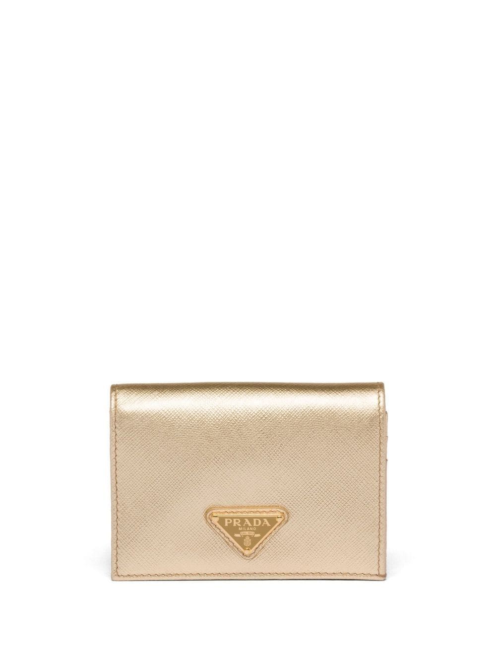 Prada logo-plaque card-holder - Gold von Prada