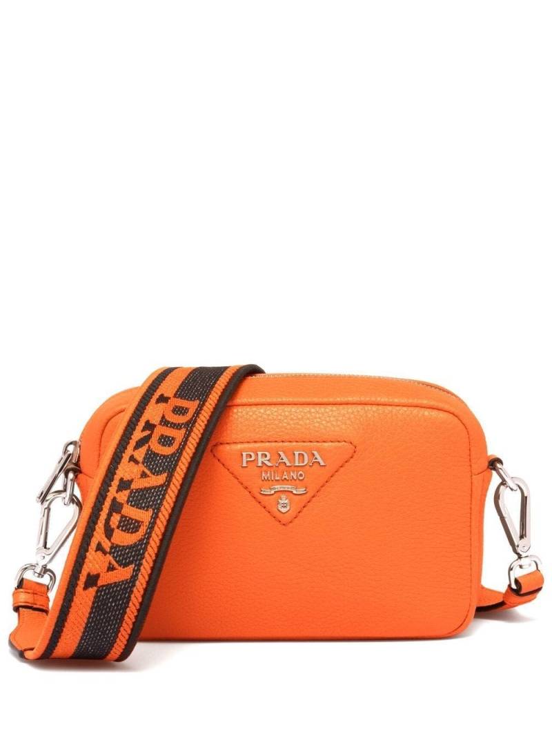 Prada logo-plaque crossbody bag - Orange von Prada