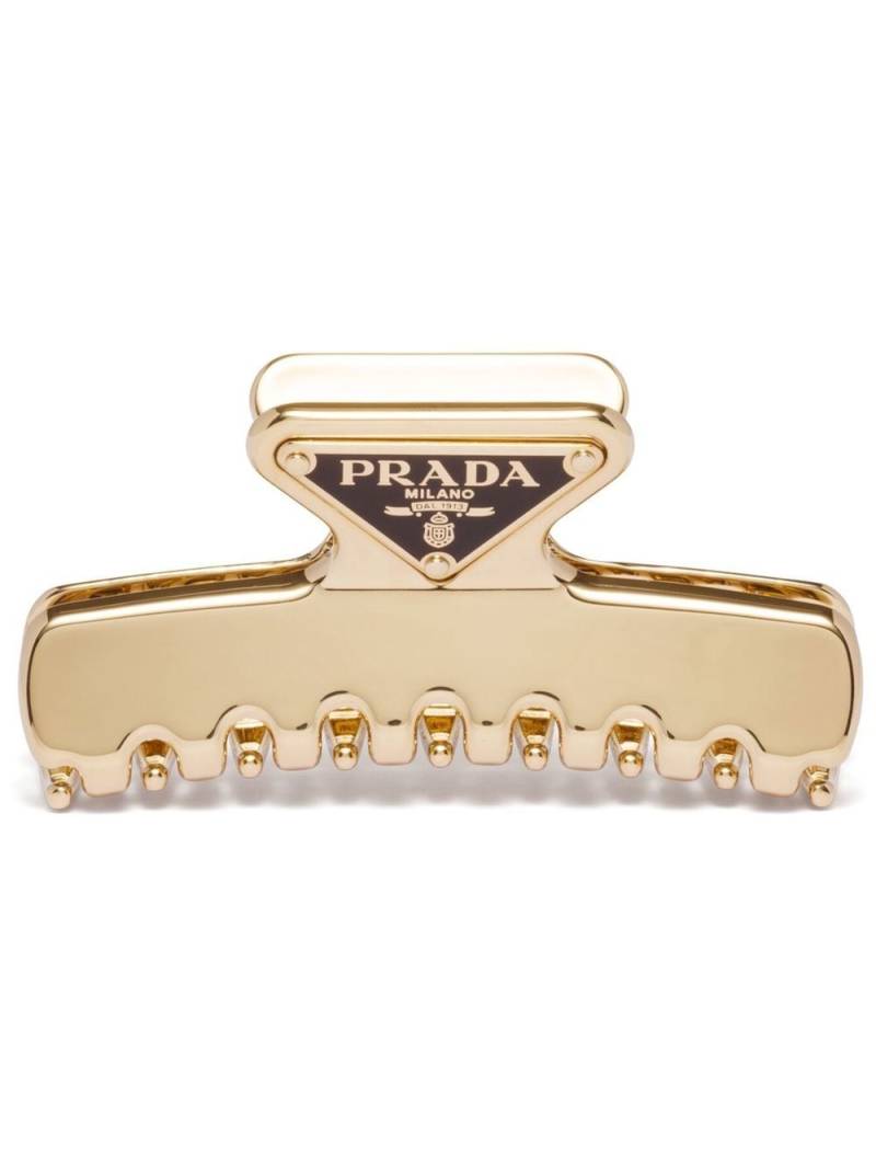 Prada triangle-logo hair clip - Gold von Prada