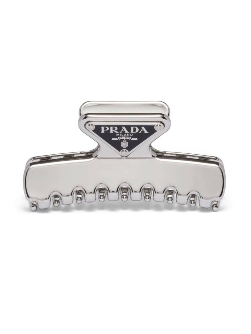 Prada triangle-logo claw clip - Silver von Prada