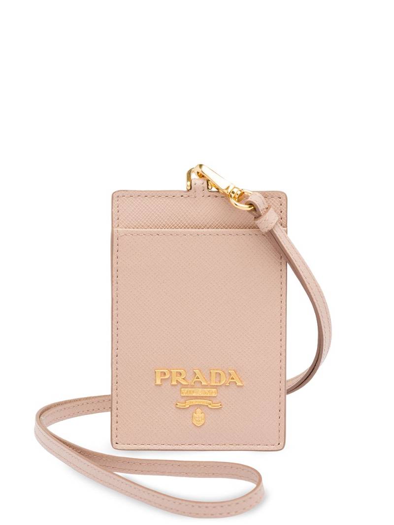 Prada logo-plaque lanyard cardholder - Pink von Prada