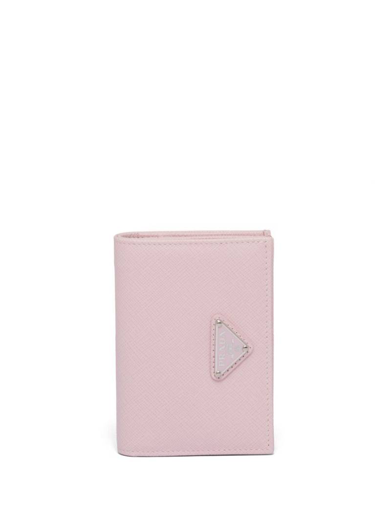 Prada logo-plaque leather wallet - Pink von Prada