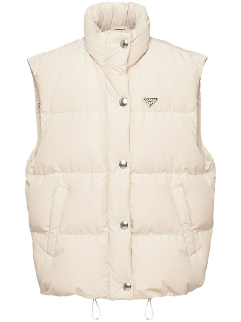 Prada logo-plaque padded vest - White von Prada