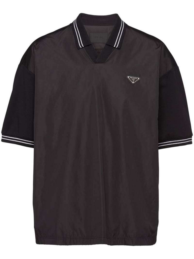 Prada Re-Nylon piqué polo shirt - Black von Prada