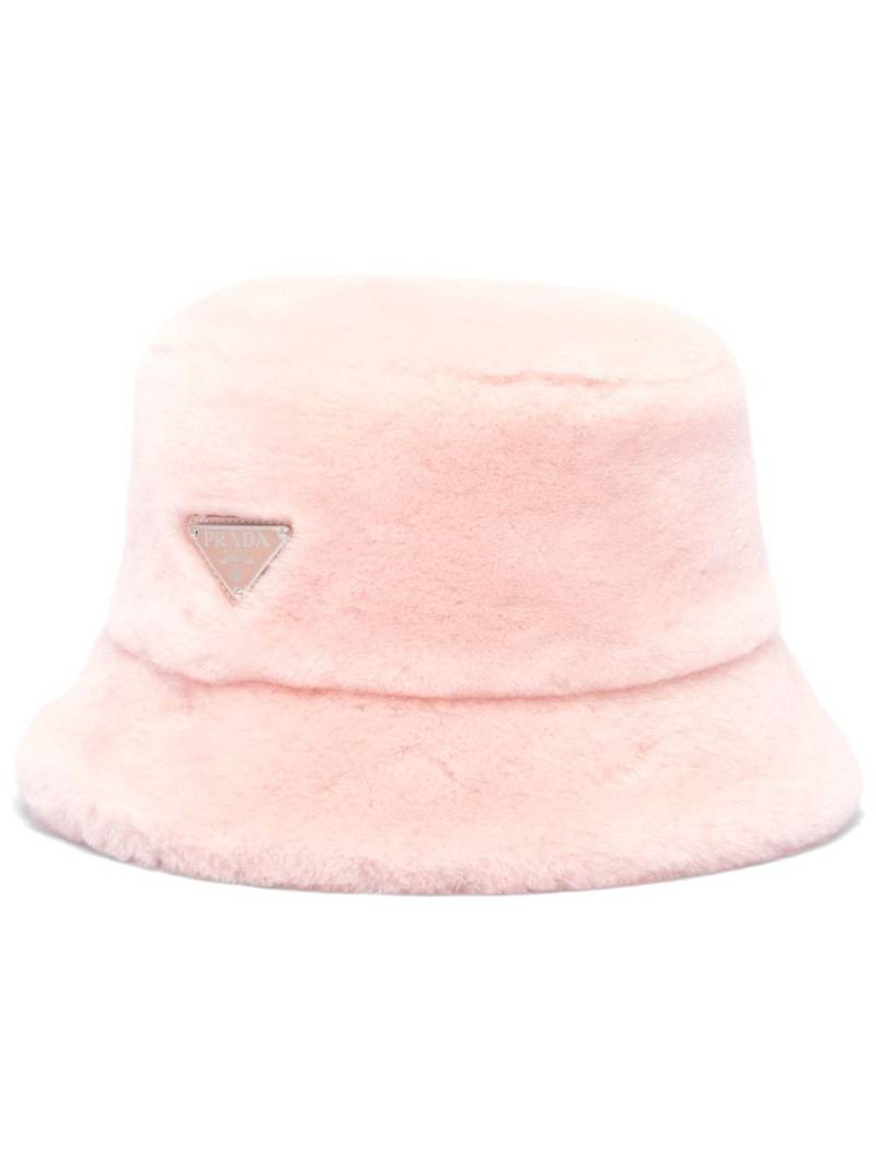 Prada shearling bucket hat - Pink von Prada