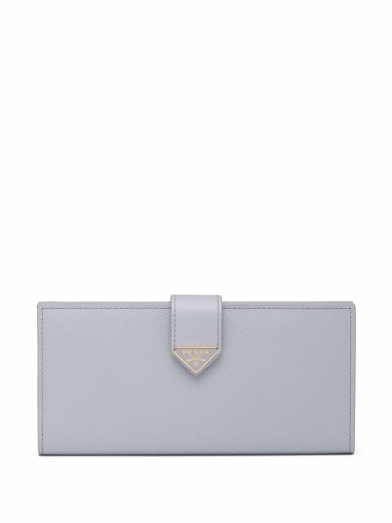 Prada logo-plaque snap-fastening wallet - Blue von Prada