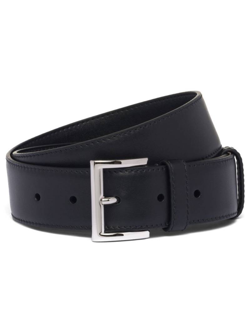 Prada triangle-logo leather belt - Black von Prada