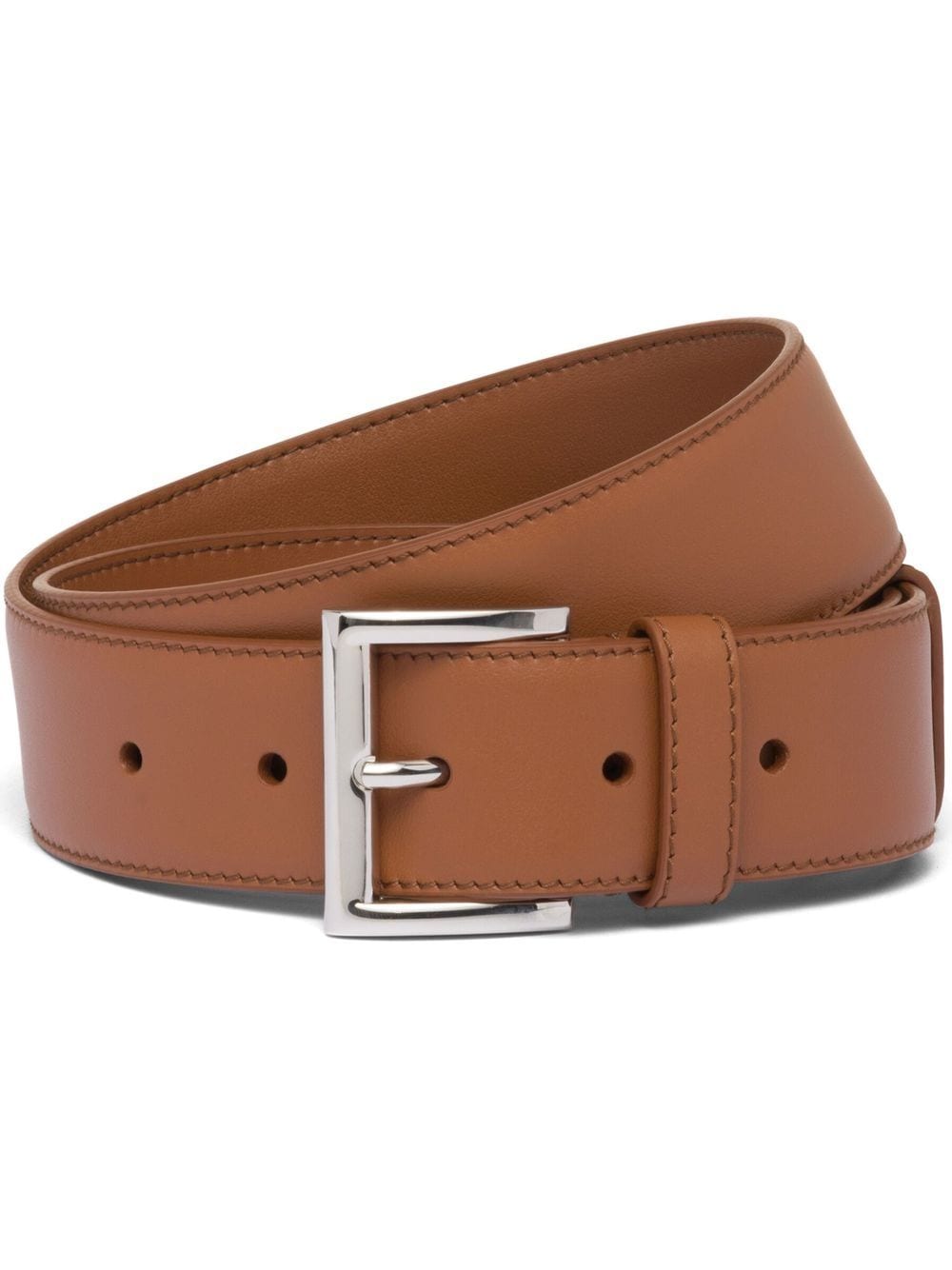 Prada triangle-logo leather belt - Brown von Prada