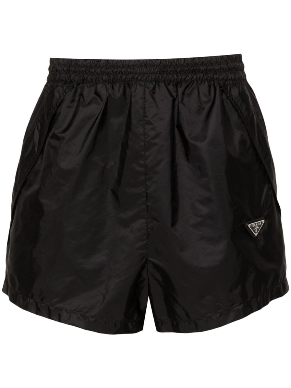 Prada logo-plaque track shorts - Black von Prada