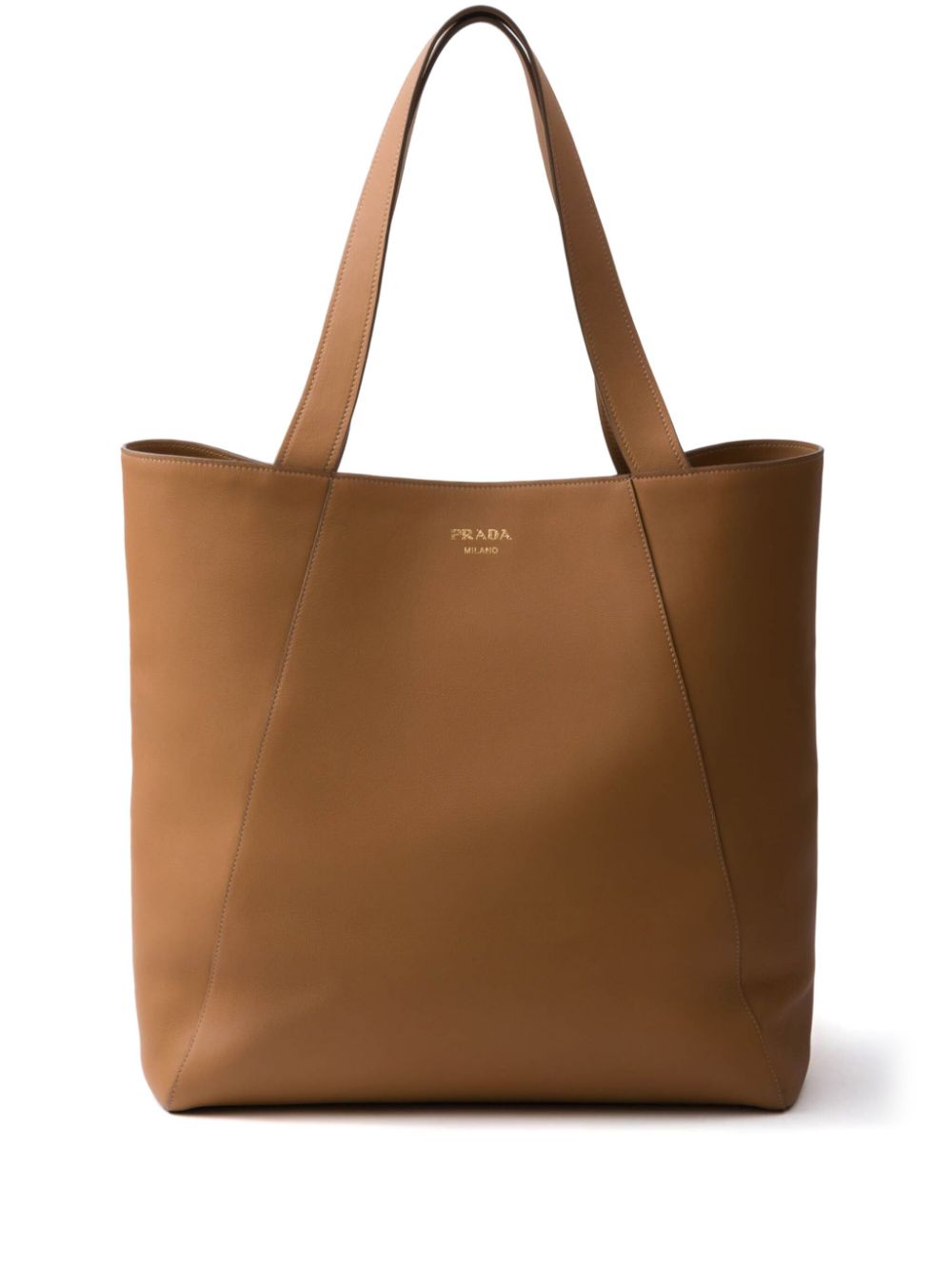 Prada logo-print leather tote bag - Brown von Prada