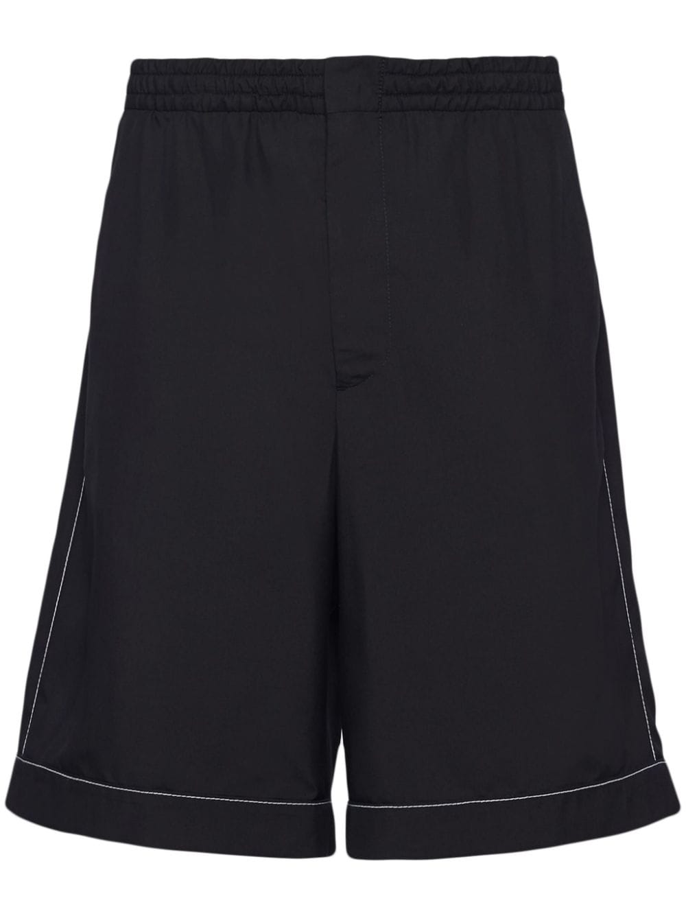 Prada contrast-trim silk bermuda shorts - Black von Prada
