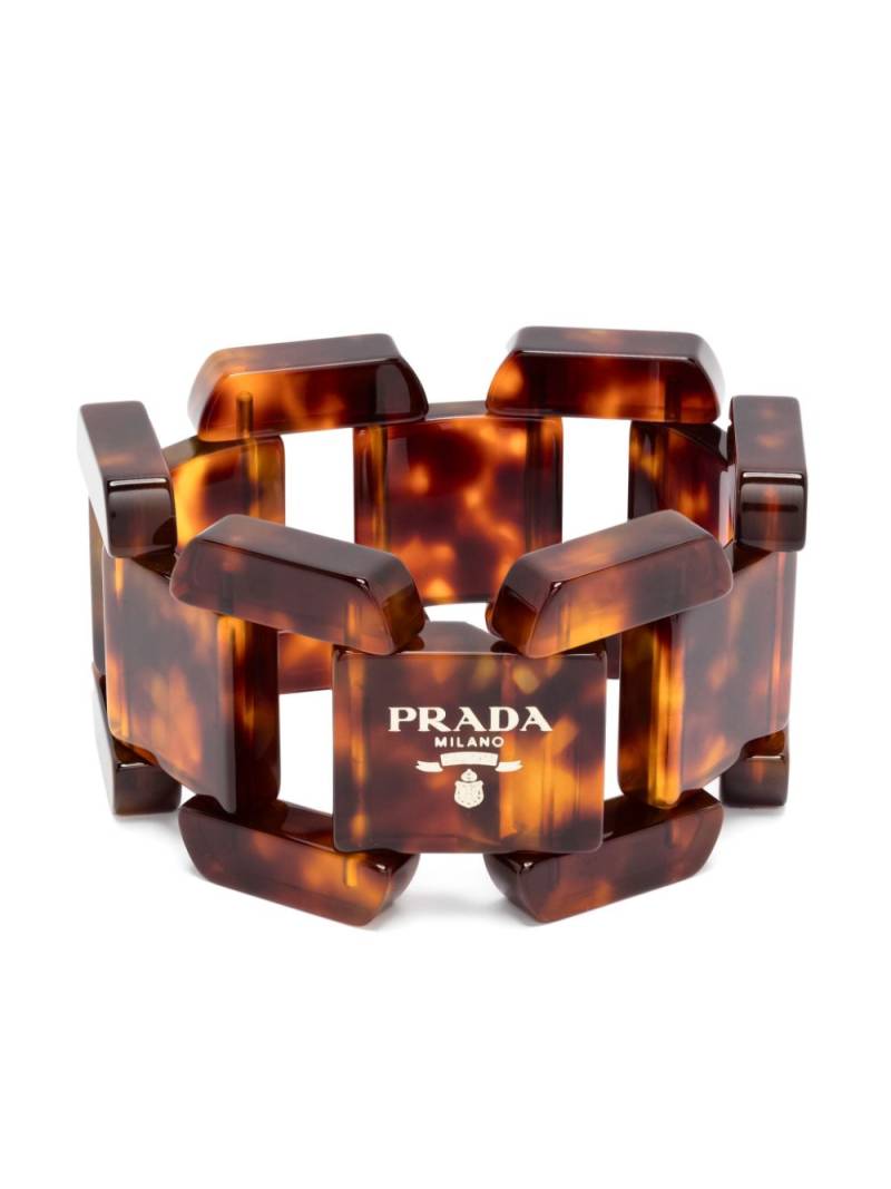 Prada logo-stamp bracelet - Brown von Prada