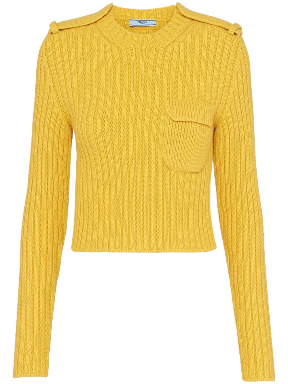 Prada ribbed-knit cropped jumper - Yellow von Prada