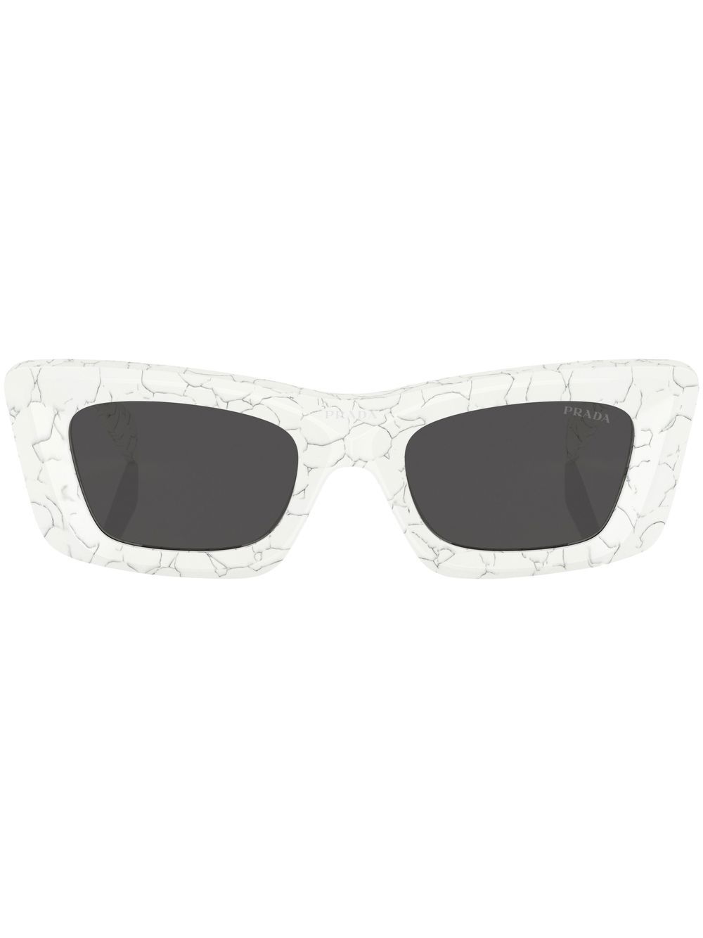 Prada Eyewear marble-print rectangular-frame sunglasses - White von Prada Eyewear