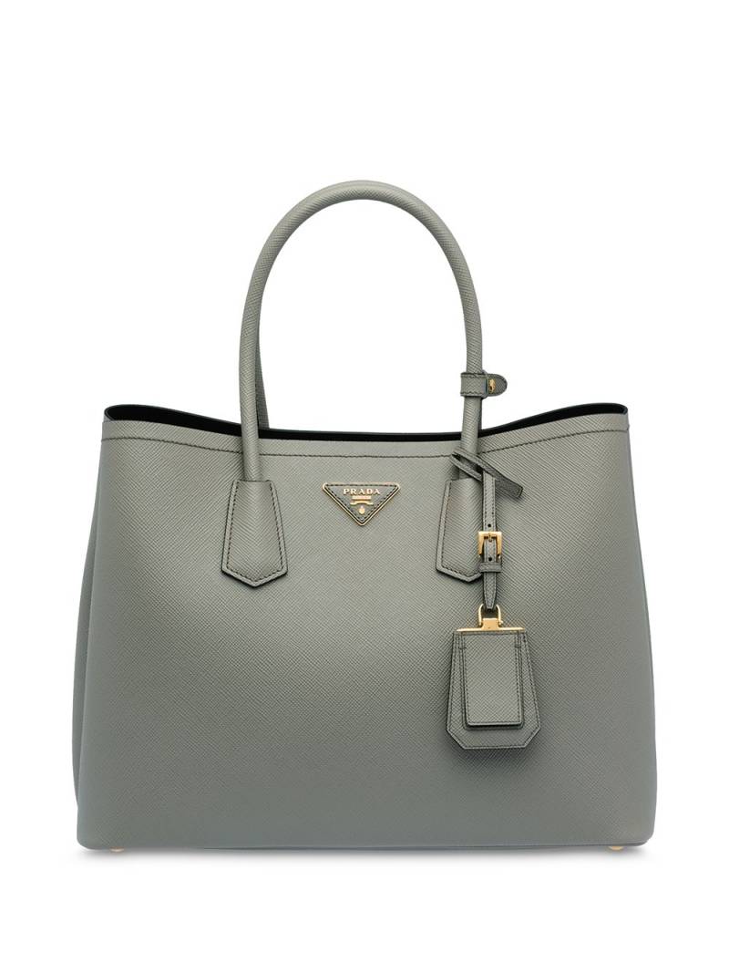 Prada medium Saffiano Double tote bag - Grey von Prada