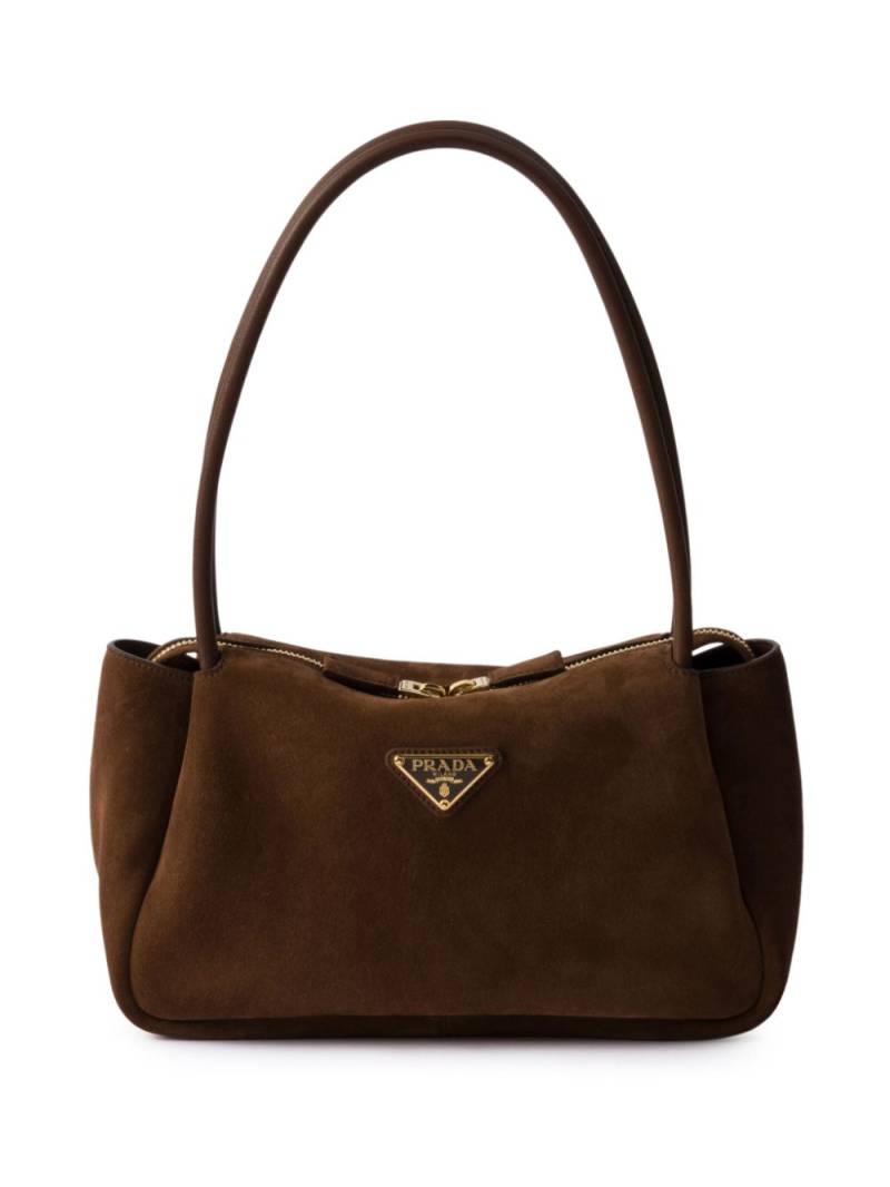 Prada medium suede shoulder bag - Brown von Prada