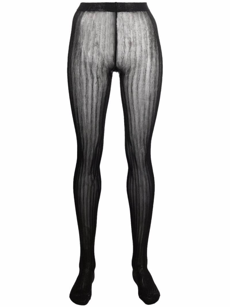 Prada metallic-effect striped tights - Black von Prada