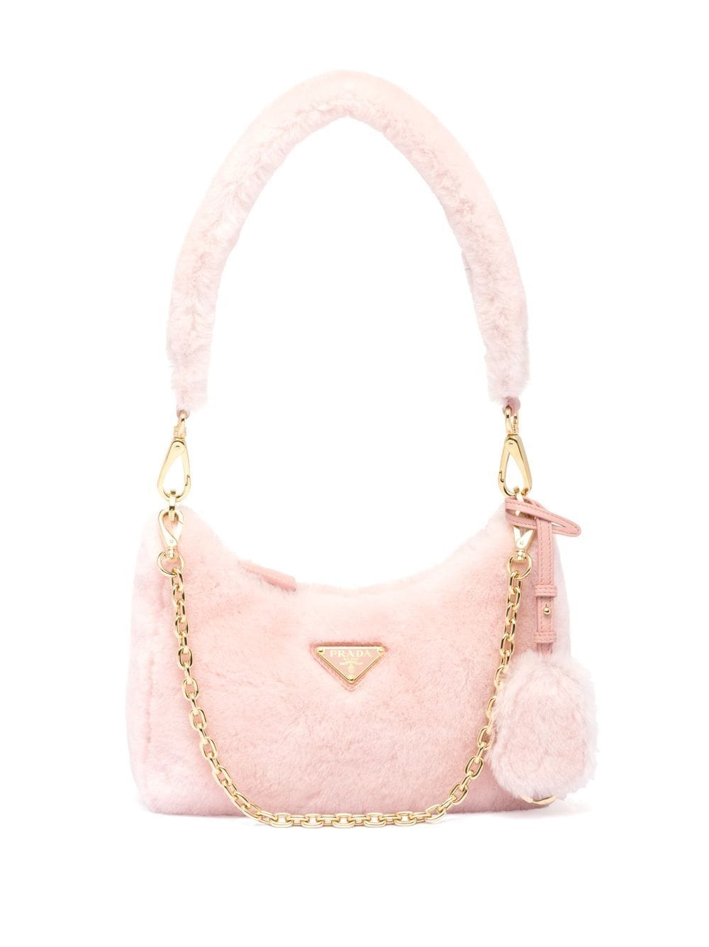 Prada Re-Edition shearling mini bag - Pink von Prada