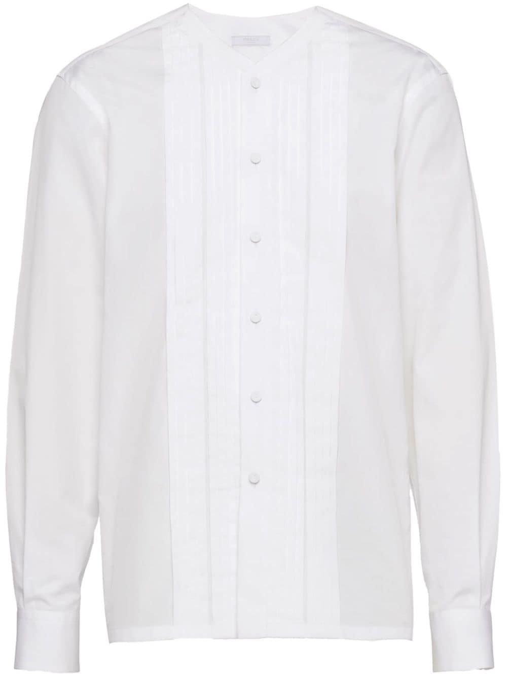 Prada collarless cotton shirt - White von Prada