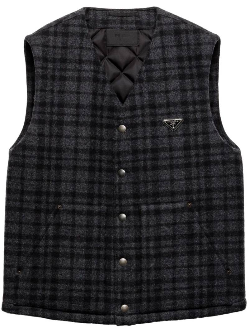 Prada plaid wool vest - Grey von Prada