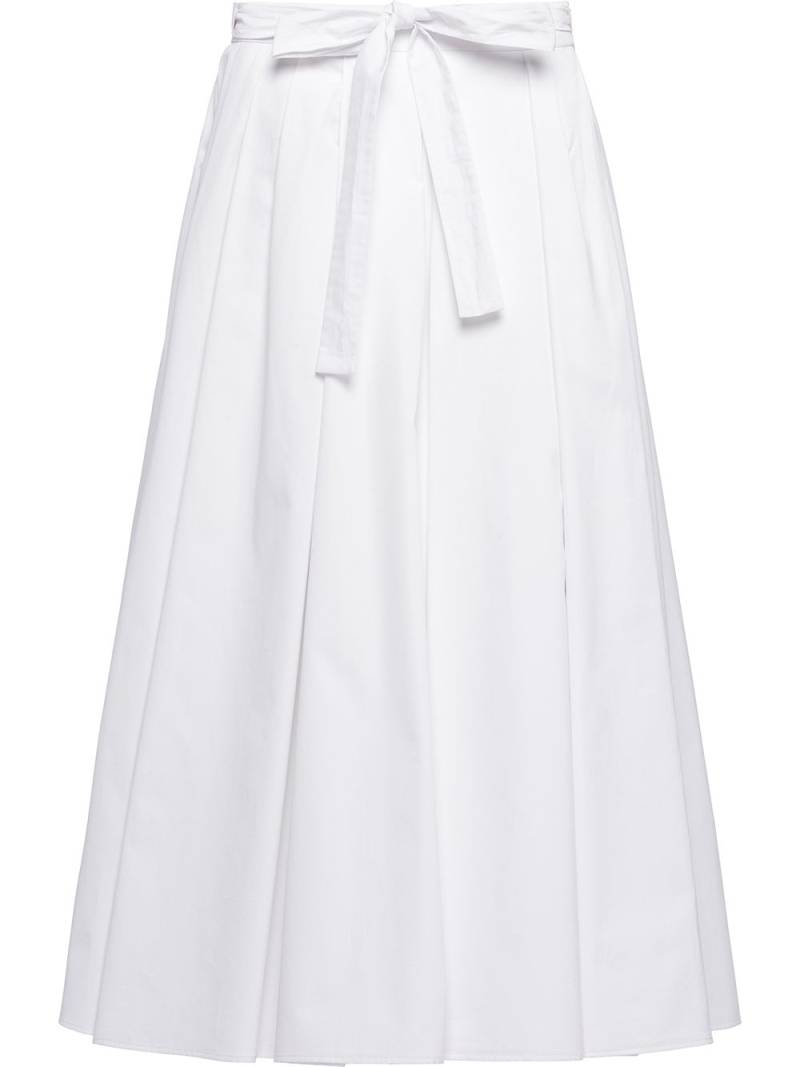 Prada pleated poplin midi skirt - White von Prada